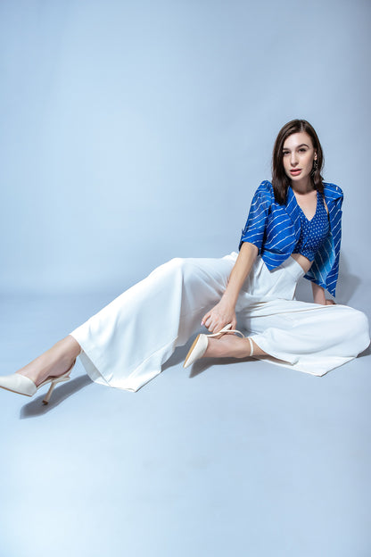 Blue waistcoat with blazer trouser