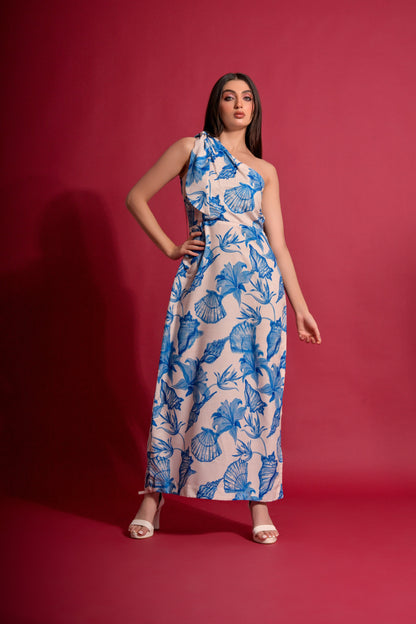 Aqua blue maxi dress