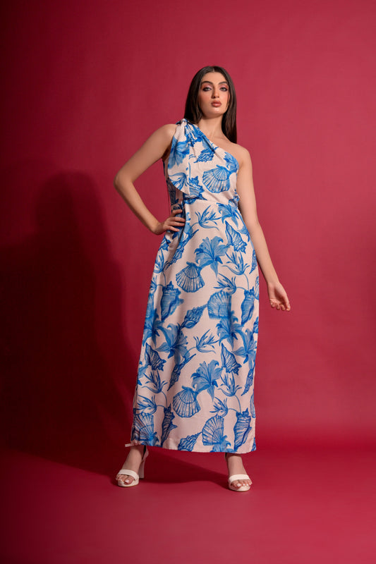 Aqua blue maxi dress
