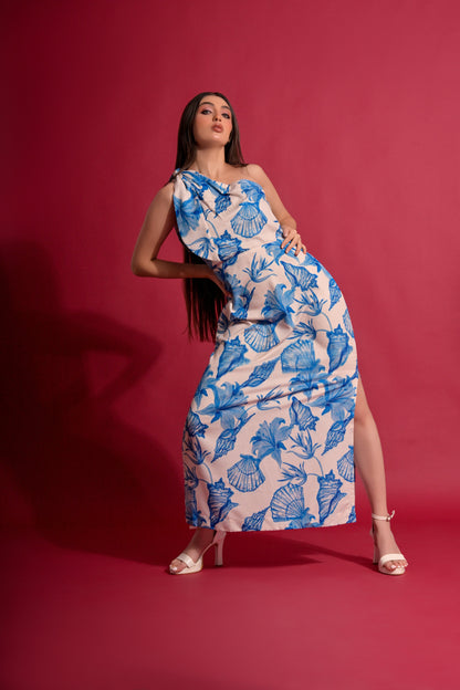 Aqua blue maxi dress
