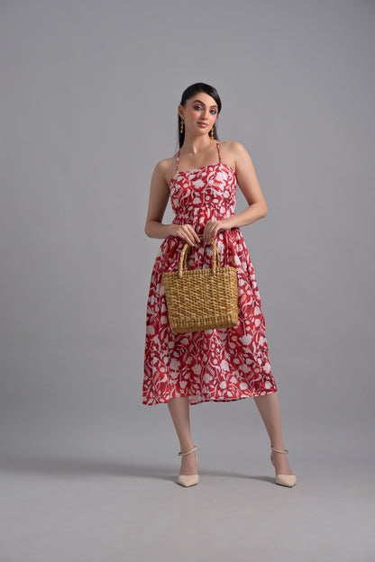 Muslin red floral