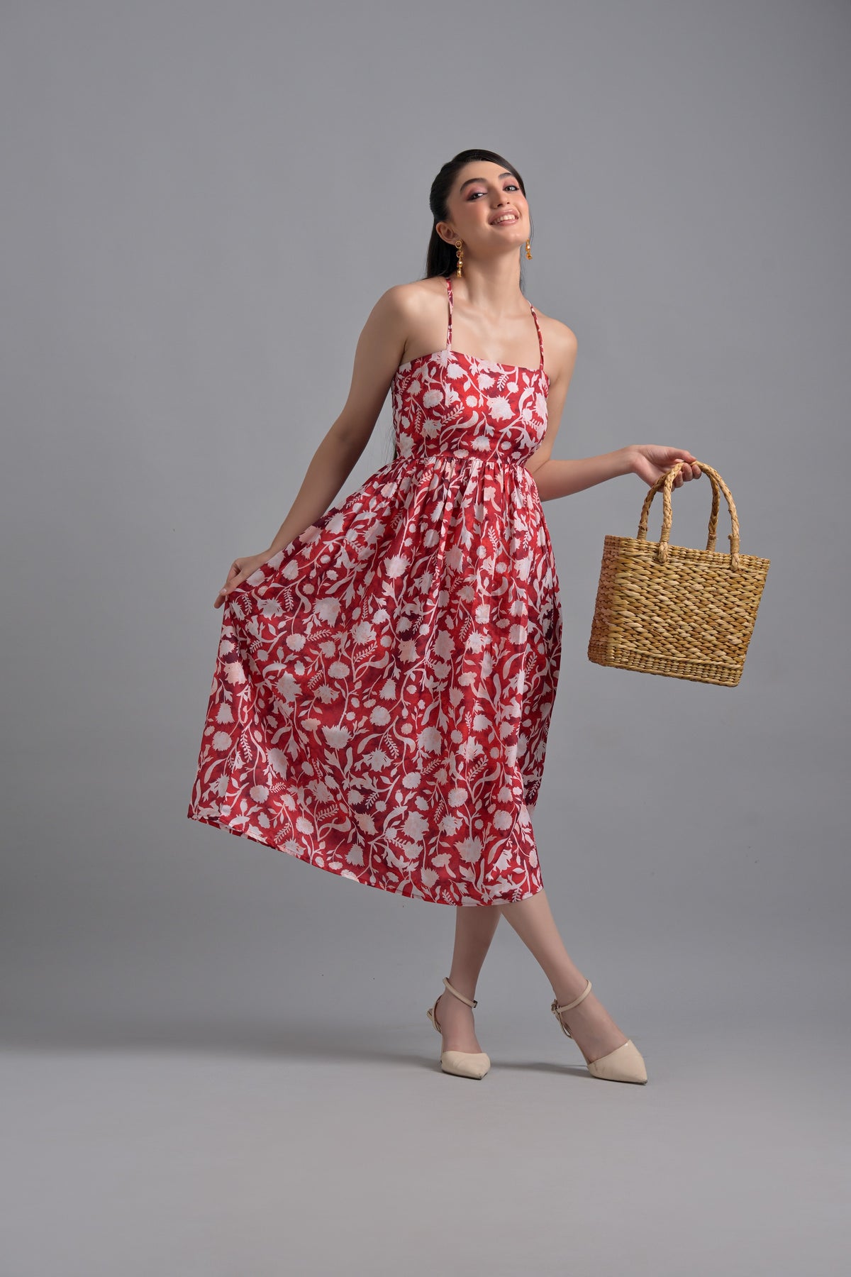 Muslin red floral