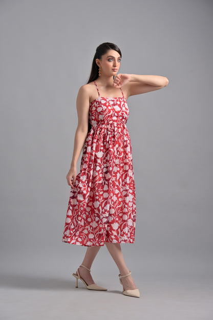 Muslin red floral