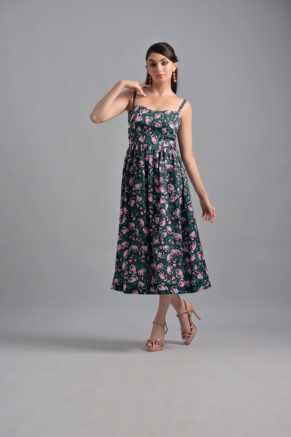 Muslin green floral