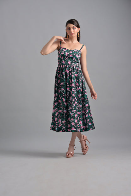 Muslin green floral
