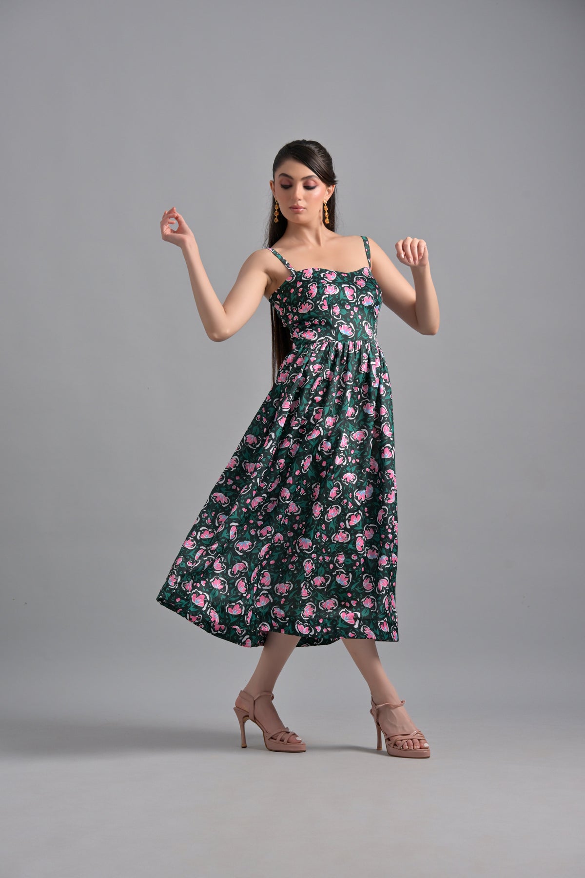 Muslin green floral