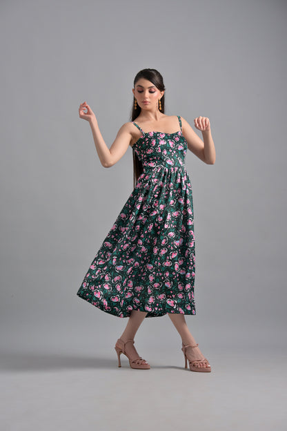Muslin green floral