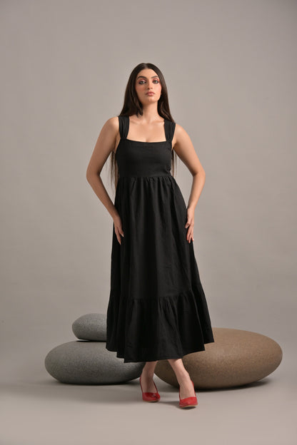 Black long maxi dress