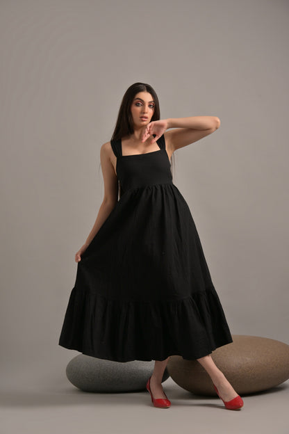 Black long maxi dress