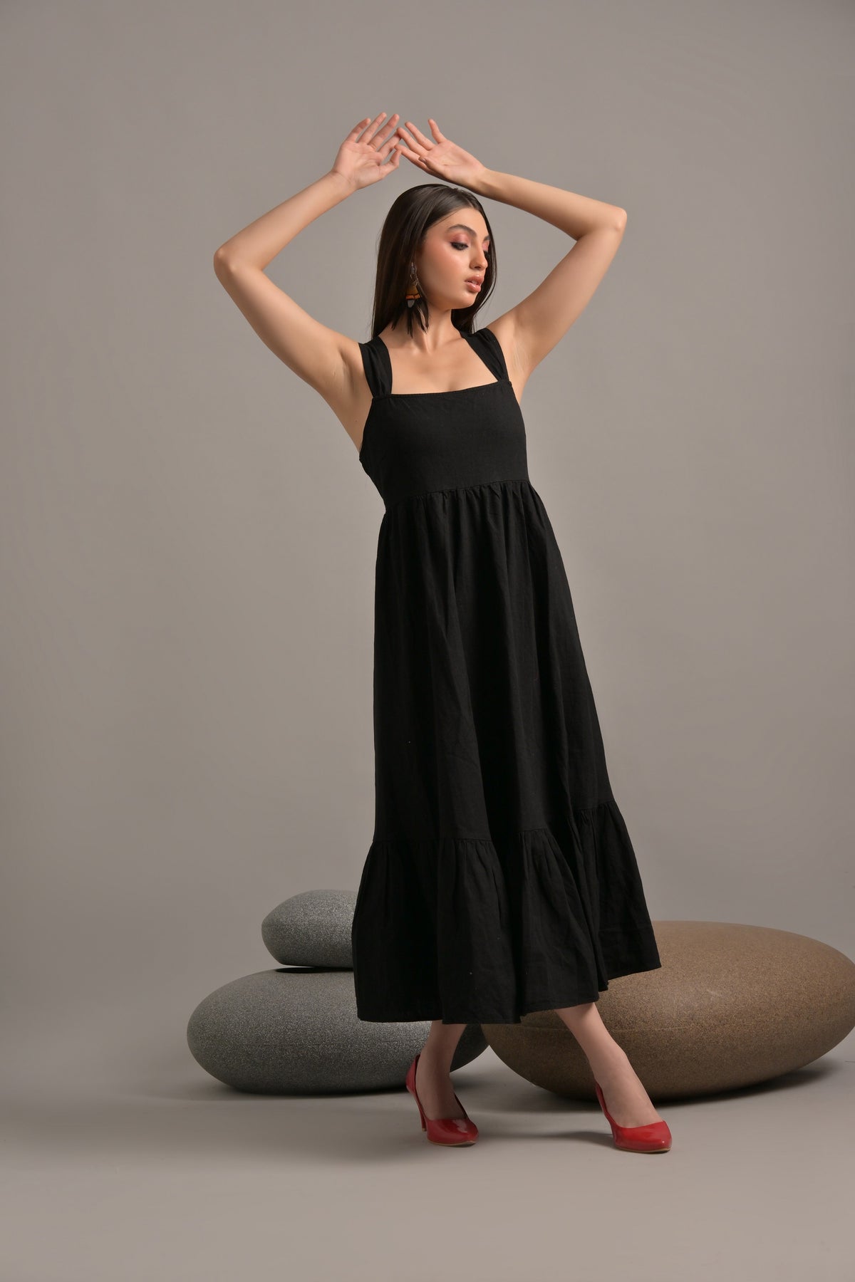 Black long maxi dress