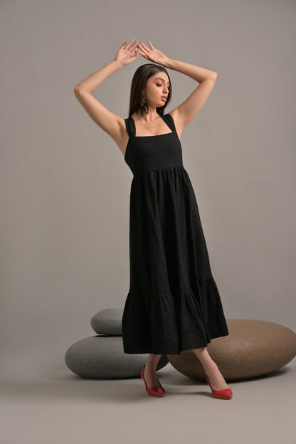Black long maxi dress