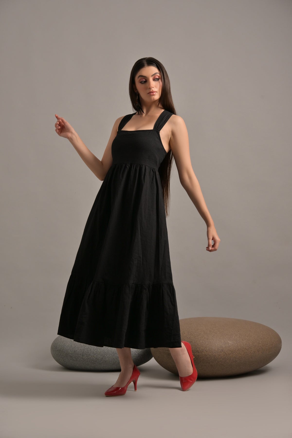 Black long maxi dress