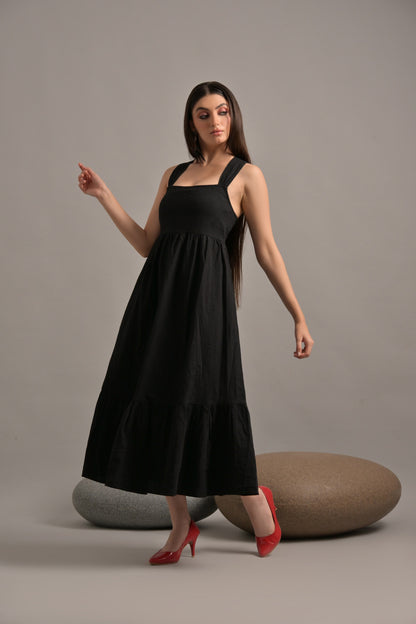 Black long maxi dress