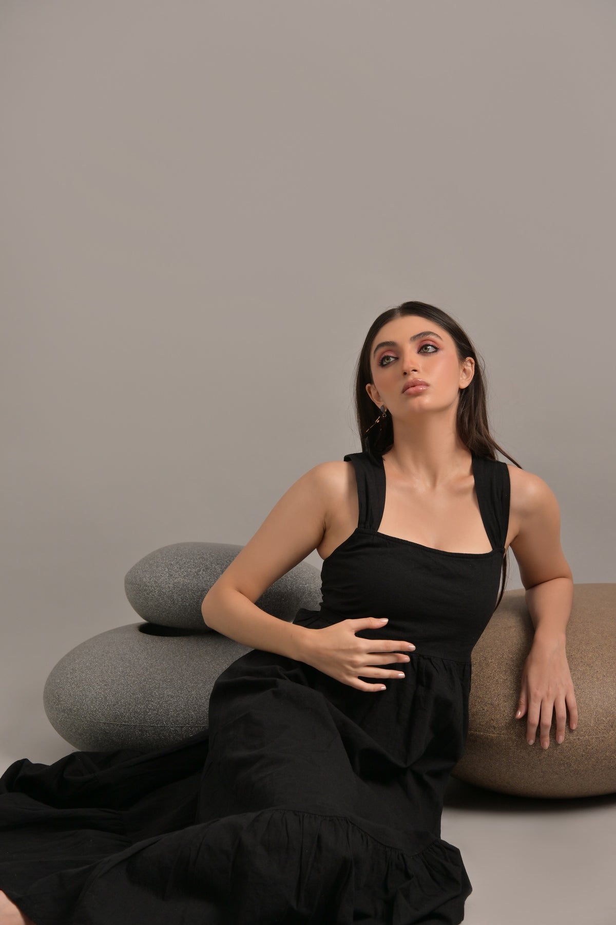 Black long maxi dress