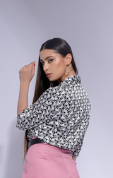 Luxe prism geometric satin shirt