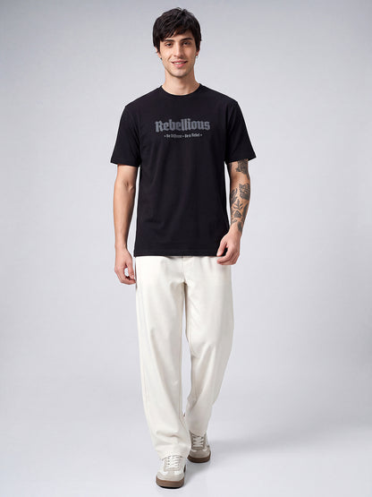 Black Cotton Rebellious Tshirt