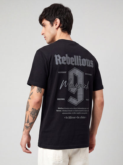 Black Cotton Rebellious Tshirt